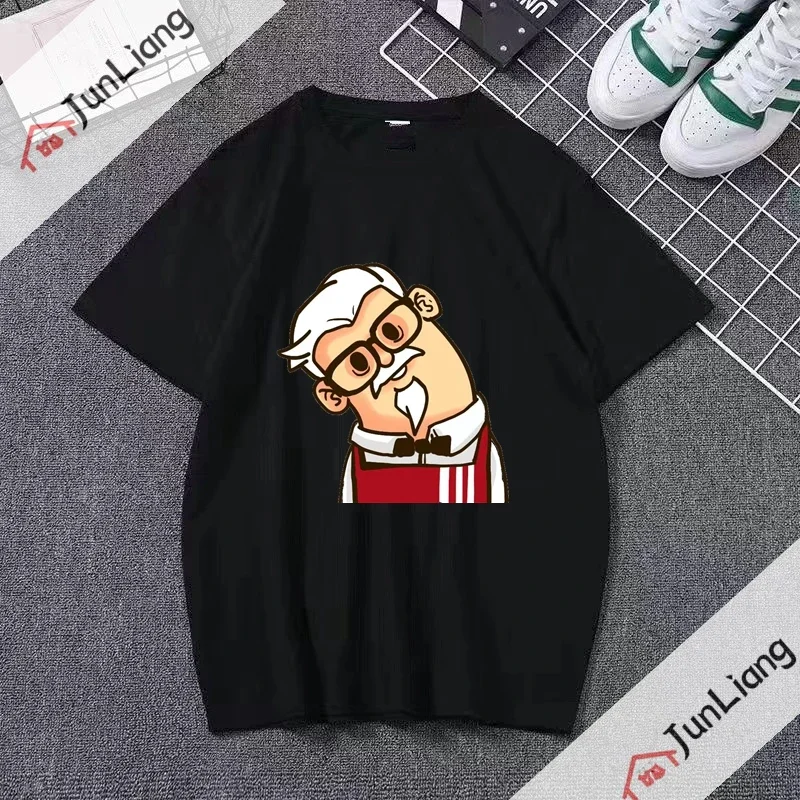 Men T Shirts Funny KFC Adult T-Shirt Personality Adult Tee Shirt Print Custom  Casual Hip Hop Harajuku Styles Tops Clothing