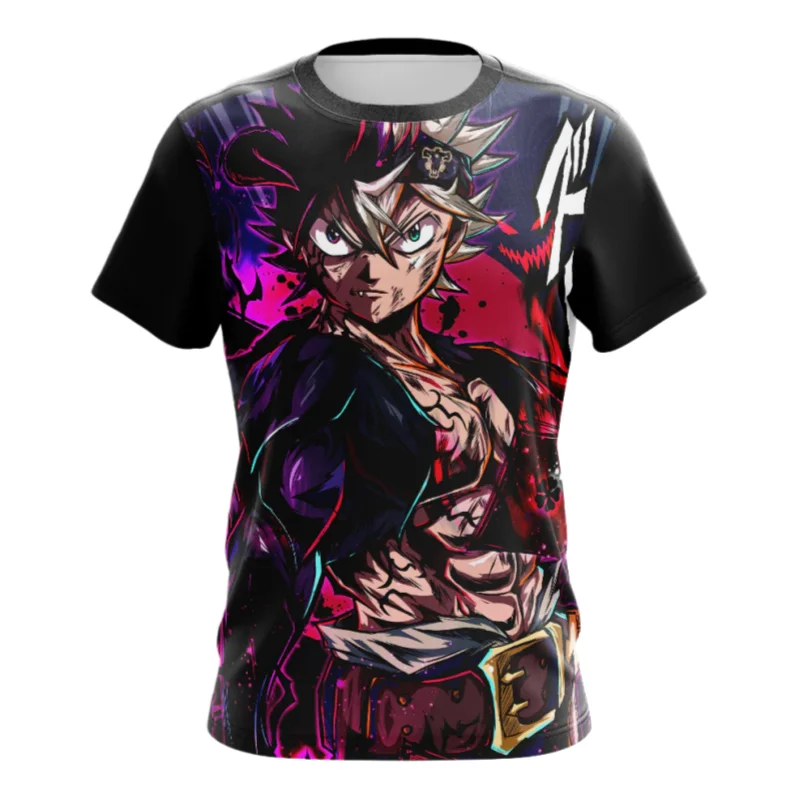 Black Clover Asta 3D Schnelltrocknendes T-Shirt für Herren, Damen, Kinder, Sommer, Sport, Anime, Outdoor, Freizeit, modische Kinderkleidung