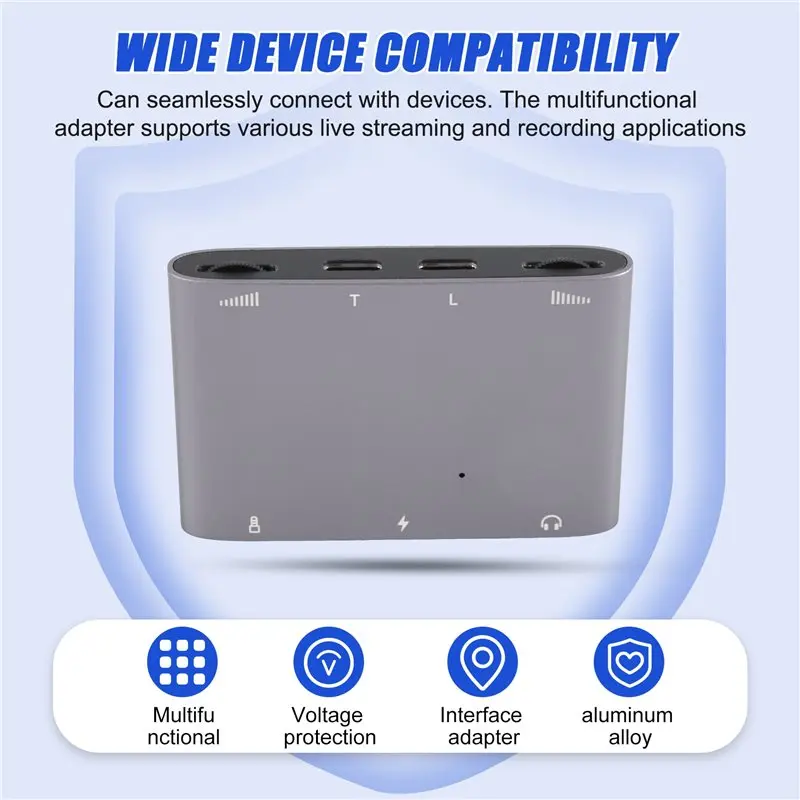 QWE-Dual Stereo Sound Card Dual Stereo High-Resolution Sound Card High-Resolution For Live Singing And Recording