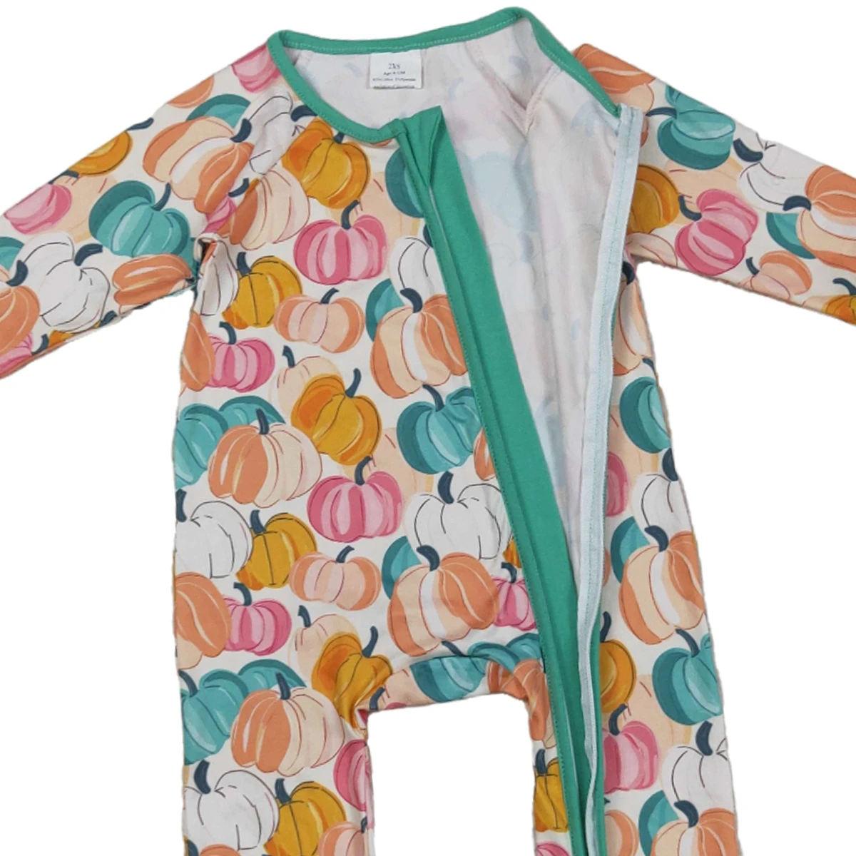Baby Junge Kürbis Print Reißverschluss Sleeper Strampler Kleinkind Langarm Einteiler Herbstkleidung Weiche Baumwolle Thanksgiving Babykleidung