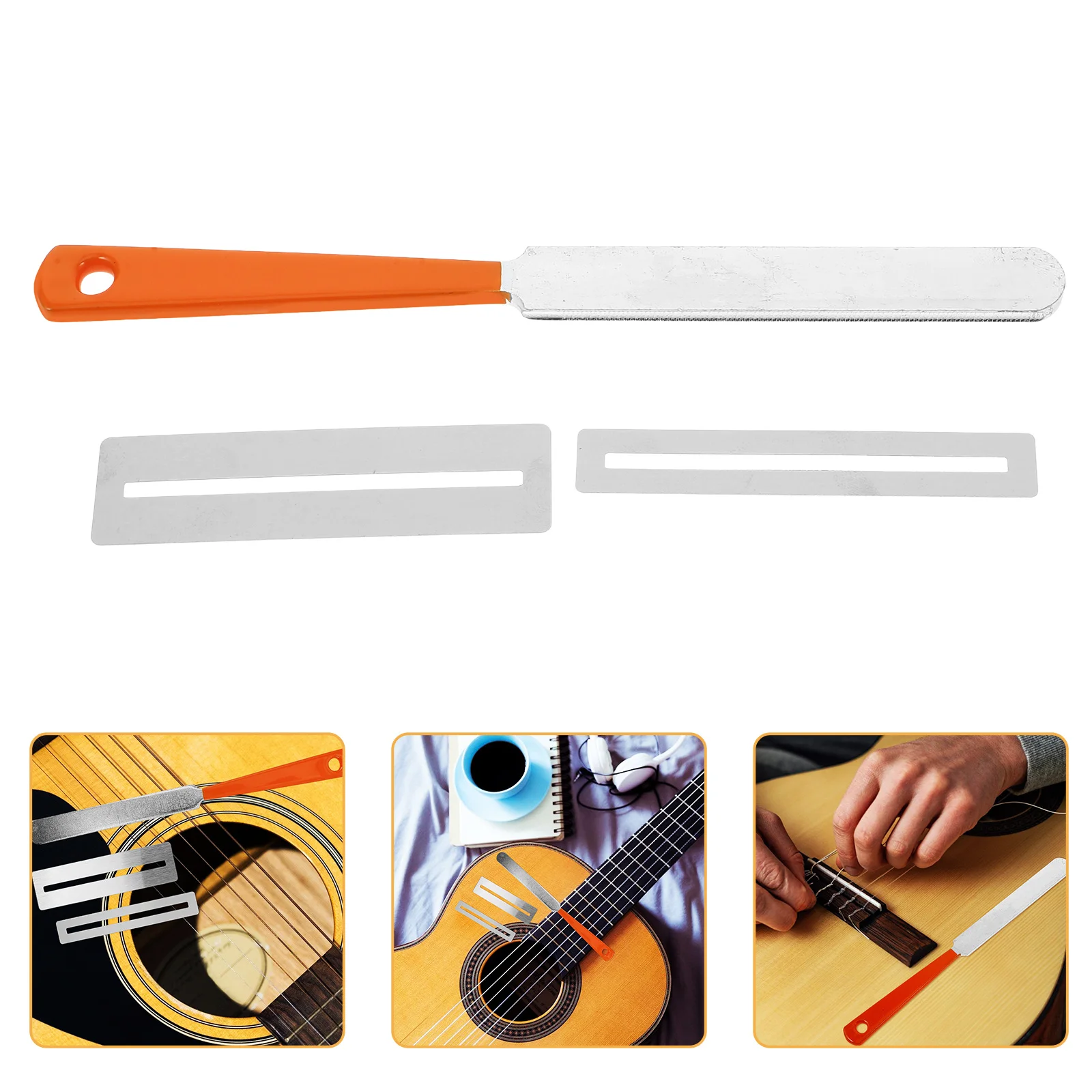 

3pcs Guitar Repair Kit Stainless Steel Fret Crowning File Fret End Dressing Polishing Tools For Maintenance Setup Instrument