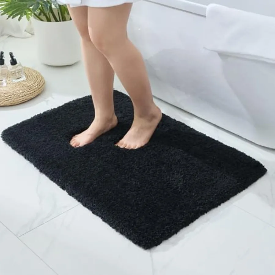 

Bathroom Rugs Non Slip Washable 36x24 Ultra Thick Soft Microfiber Absorbent Bath Mats High Density Foam Latex Non Slip Backing