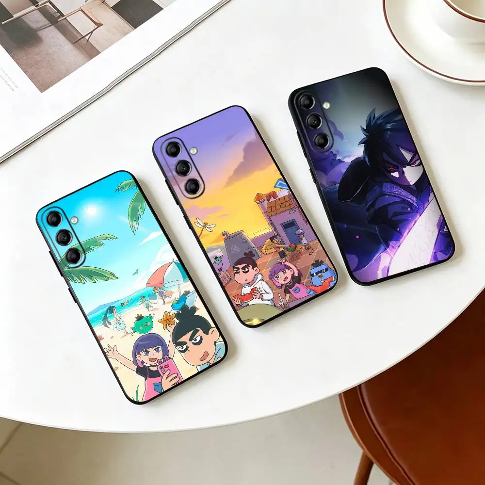 S-Scissor Seven Cartoon  Phone Case Black Silicone Soft For Samsung Galaxy A73,A72,A71,A70,A53,A52,A51