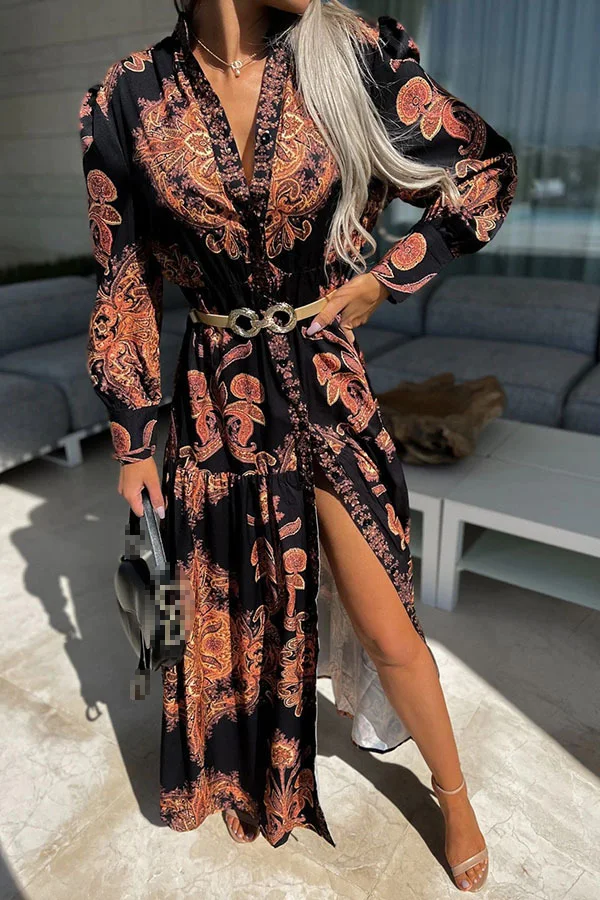 

2024 European and American Spring/Summer New Bohemian Casual Long Dress INS Loose Holiday Dress