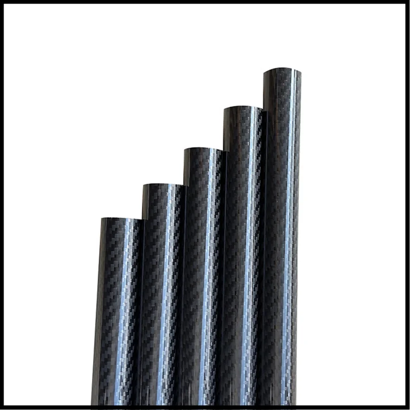 lot/4pcs 250mm Carbon Fiber Tube for CNC Machining 8mm 10mm 12mm 16mm 18mm 20mm 22mm 25mm 30mm Hardness Composite Material