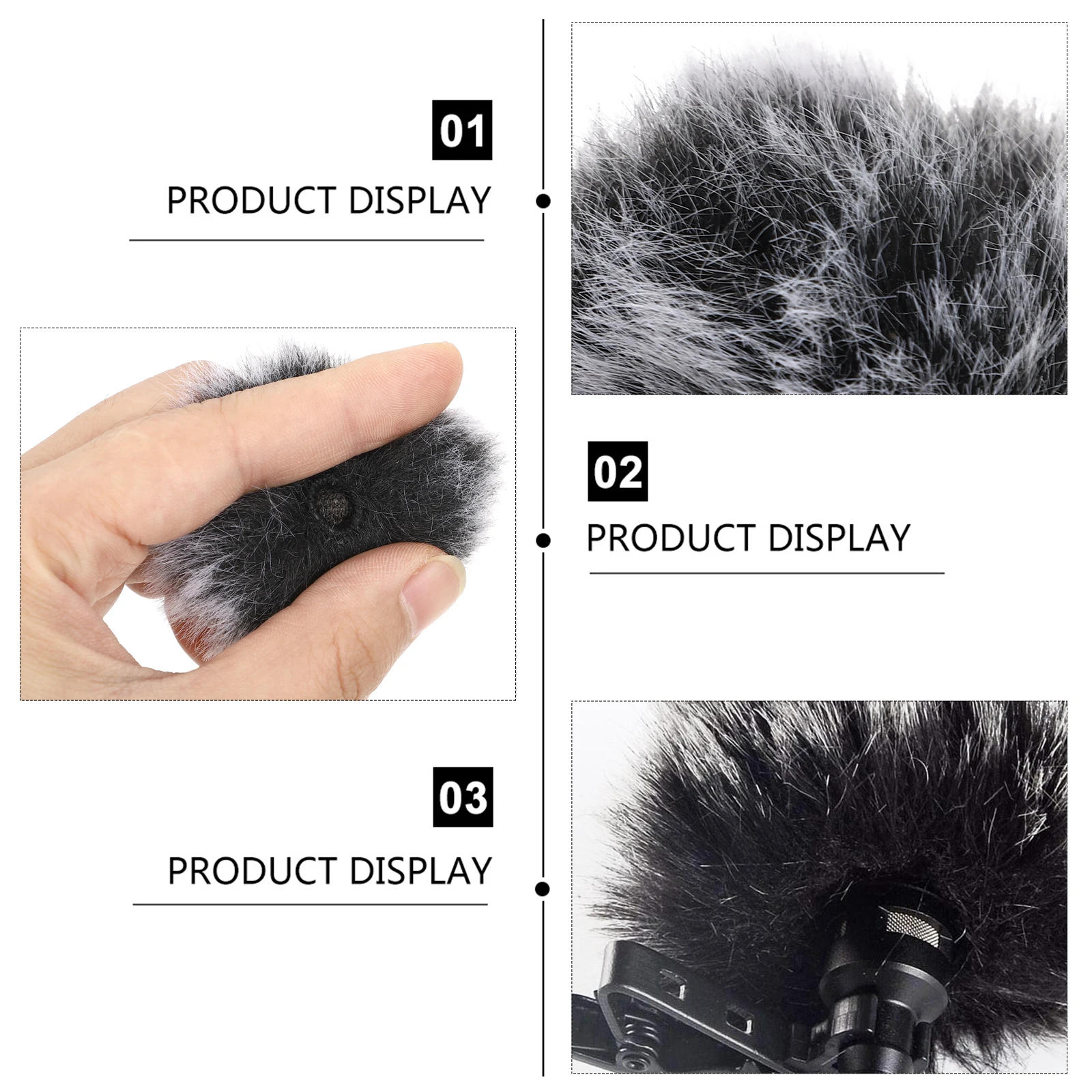 

2 Pcs Windproof Microphone Cover Furry Windscreen Muff Covers Clip Lavalier Pop Filter Pouch