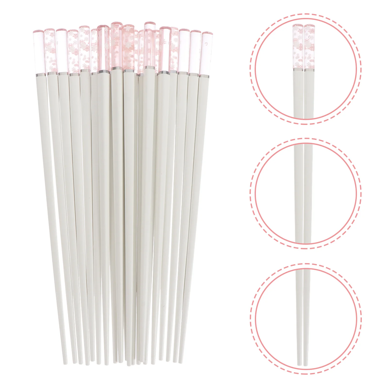 

10Pairs Snowflake Chopsticks Japanese Style Reusable Non-Slip Long-Lasting Heat-Resistant Alloy Dinnerware for Home Restaurant