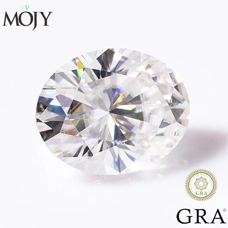 

MOJY Oval Cut Moissanite Loose Stone 0.3~8.0ct Super White D Colour VVS Grade with GRA Pass Diamond Tester Lab Gem Jewelry