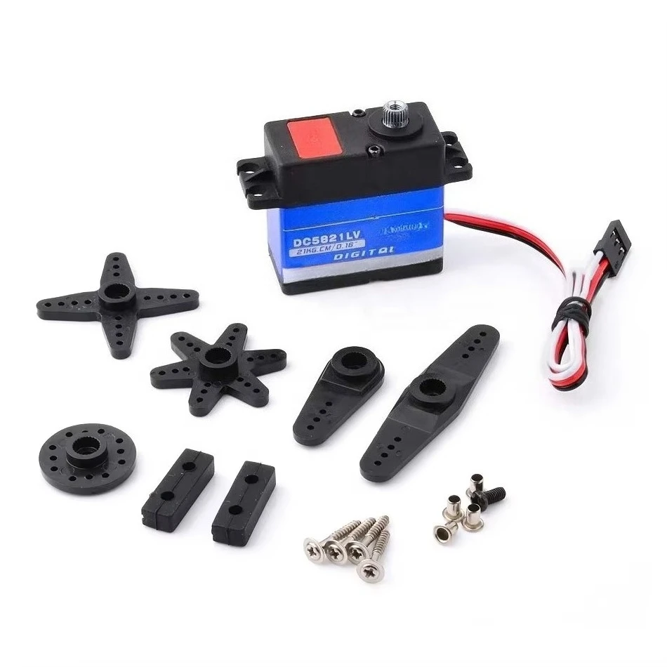 

DC5821LV 21KG Digital Servo Full Waterproof Metal Gear for RC Car Crawler Baja Boat Robot Arm-Essential RC Boat Parts Motors