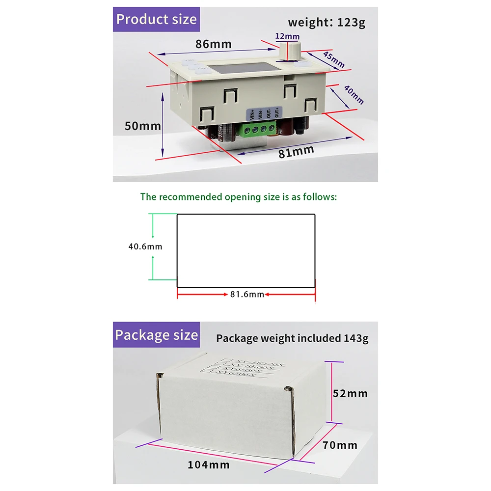 XY6506X/XY6509X CNC Adjustable DC Voltage Regulator Power Supply Constant Voltage Current Maintenance Buck Module image 6