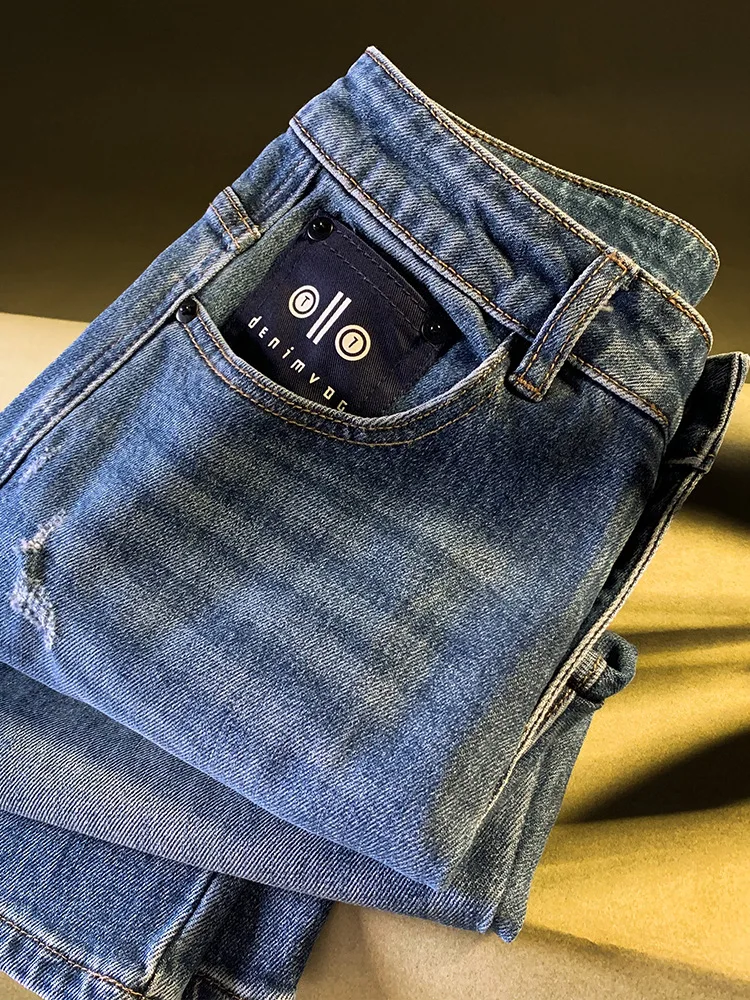 Autumn high-end jeans men's 2025 new loose hanging straight tube washed casual versatile Korean version pants