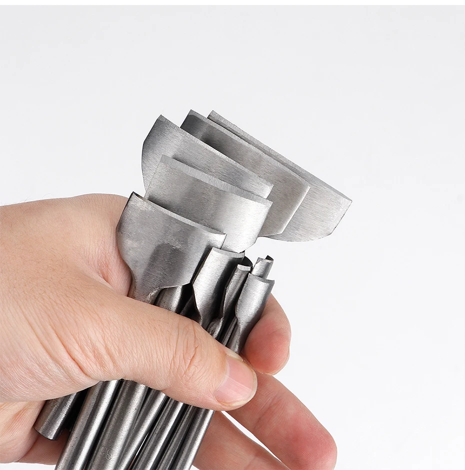 Qjh 9 Größen Leder bogen kurvens ch neider Bastel gurt Gürtel DIY Bogen flacher Kurve Ende Ecke plattiert Stanz werkzeug 10-50mm – Detail 4