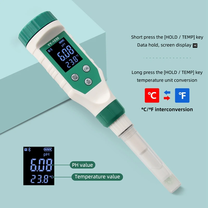 YY-1030 Digital Display PH Meter Meat Cosmetic Acidity Meter Soil PH Detection Water Quality Monitor Tester