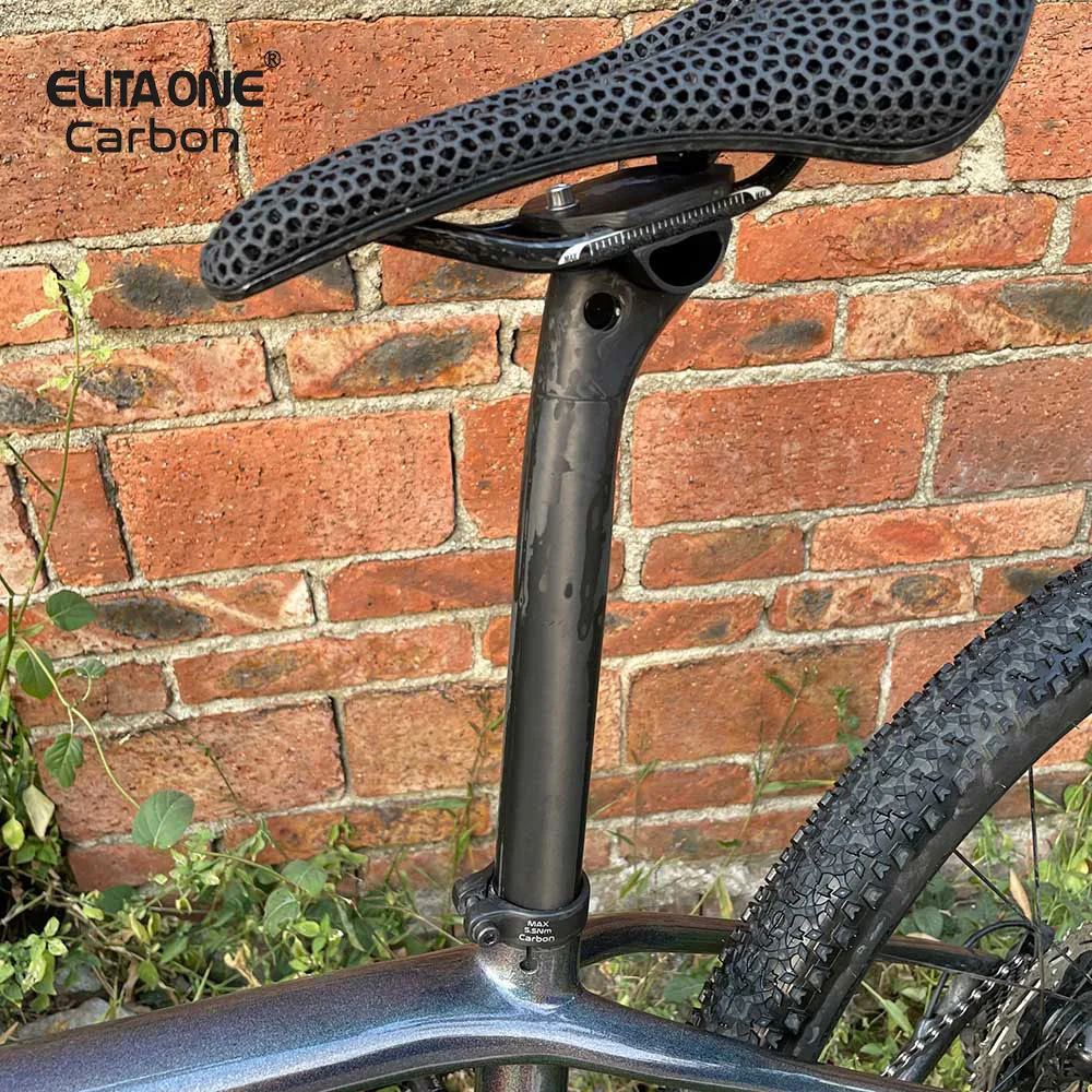 elitaone  MTB/Road Bike Offset 20mm Seatpost Can be installed with Carbon Rails 7x9mm Saddle UD Bare Carbon