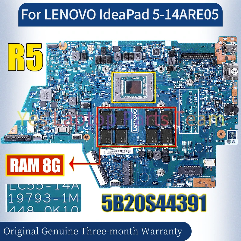 Carte mère d'ordinateur portable pour LENOCalculator Emergency APad, 5B20S44391, R5 AMD CPU RAM, 8G Notebook Motherboard, 19793-1M, 100% Testé