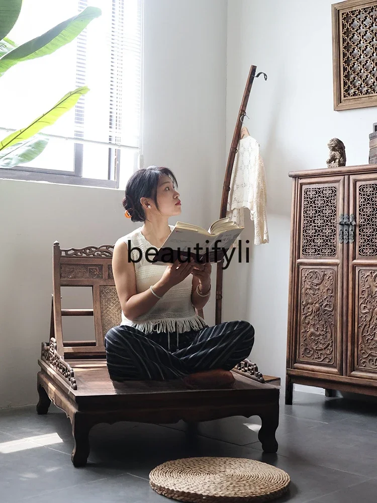 Zen chair folding chair recliner meditation solid wood Chinese antique old objects Ming and Qing classical rosewood