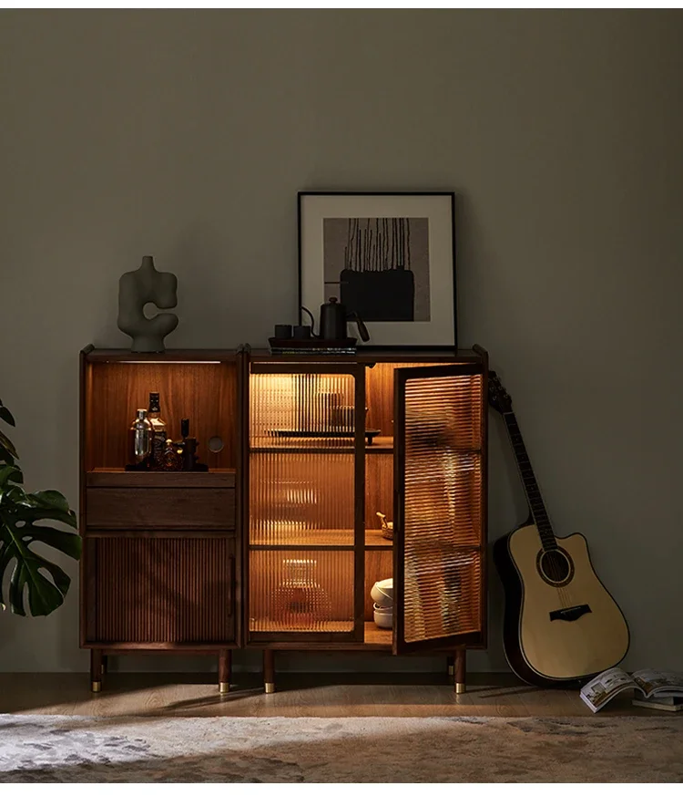 

Solid Wood Modern Minimalist Living Room Clothes Closet Bedroom Light Luxury Storage Sofa Storage Cabinet