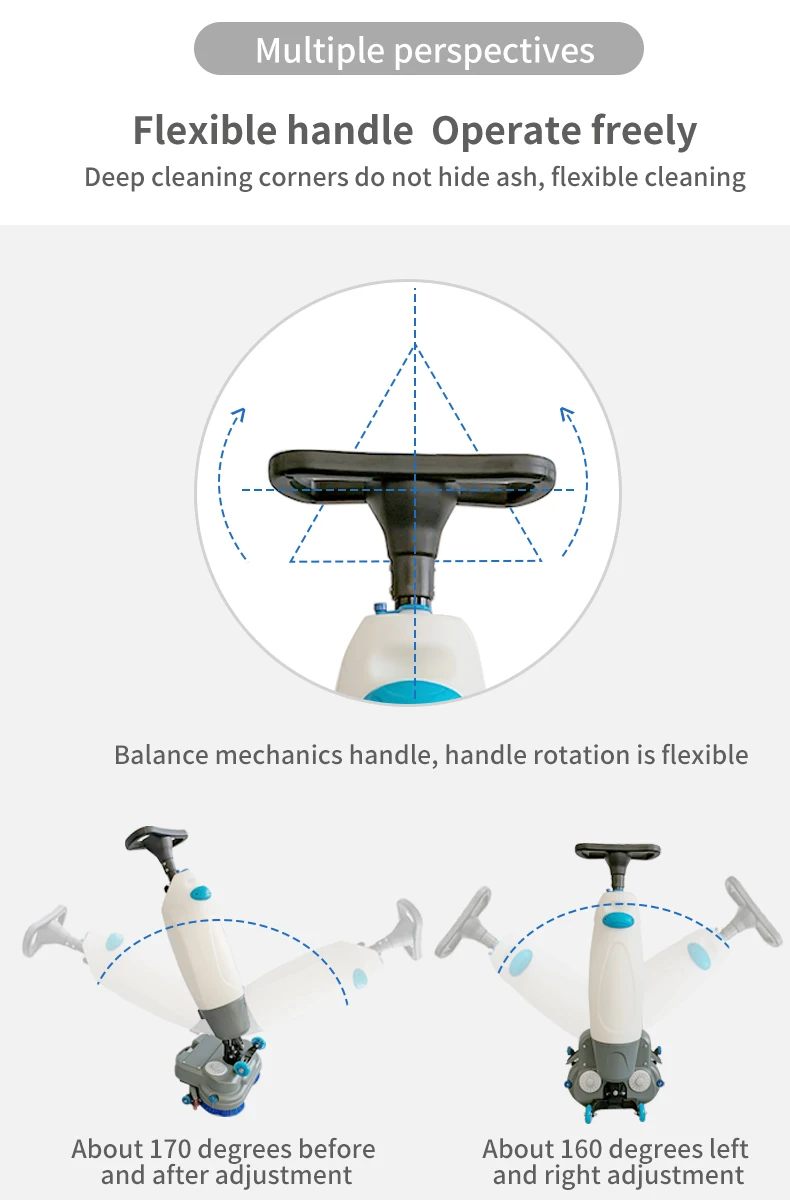 Walk Behind Industrial Floor Sweeper and Electric Floor Scrubber Machine Wireless Cold Water Cleaning