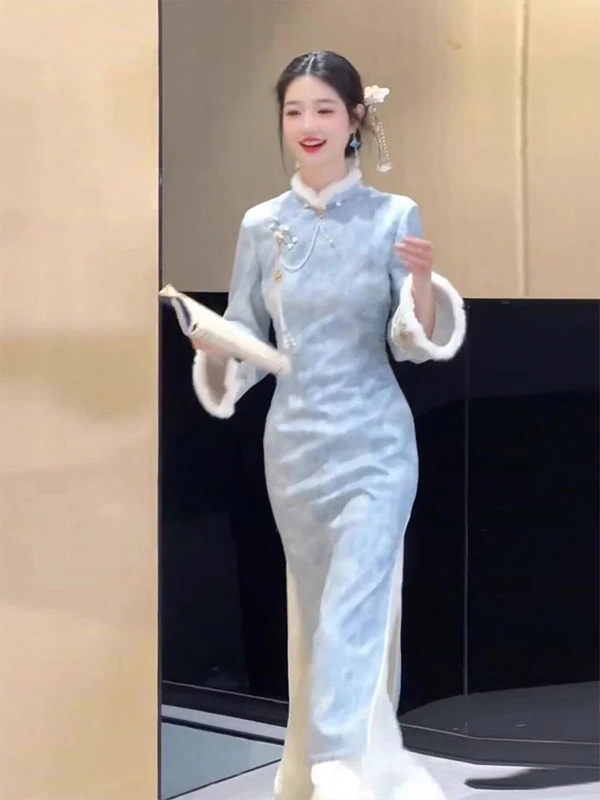 thiened-blue-floral-embroidery-fce-lined-dr-for-women-important-ocns-traditional-chinese-sle-mid-len