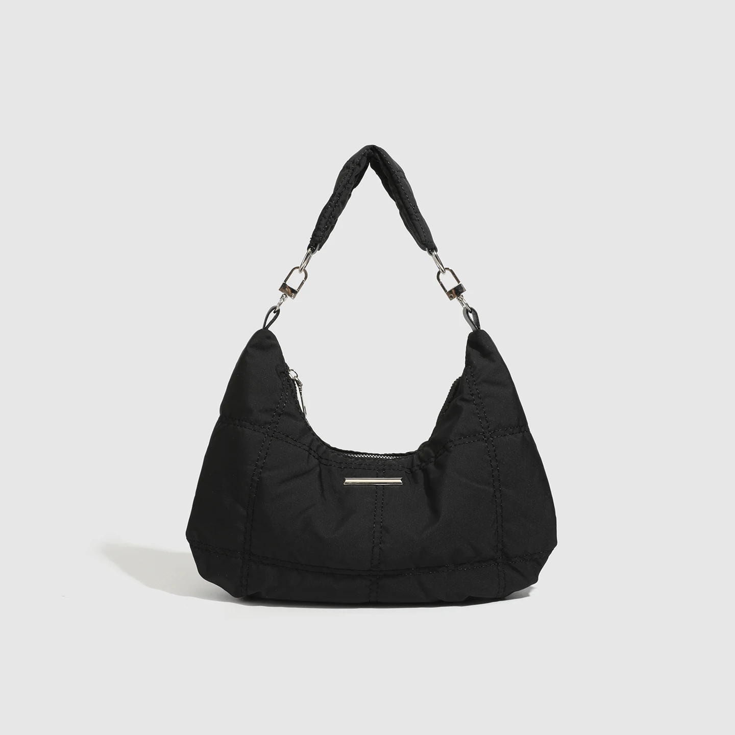 

Женская нейлоновая сумка в стиле ретро в стиле ретро, корейская версия, нишевый дизайн, мягкая сумка через плечо в форме полумесяца, новинка 2025, простой стиль M