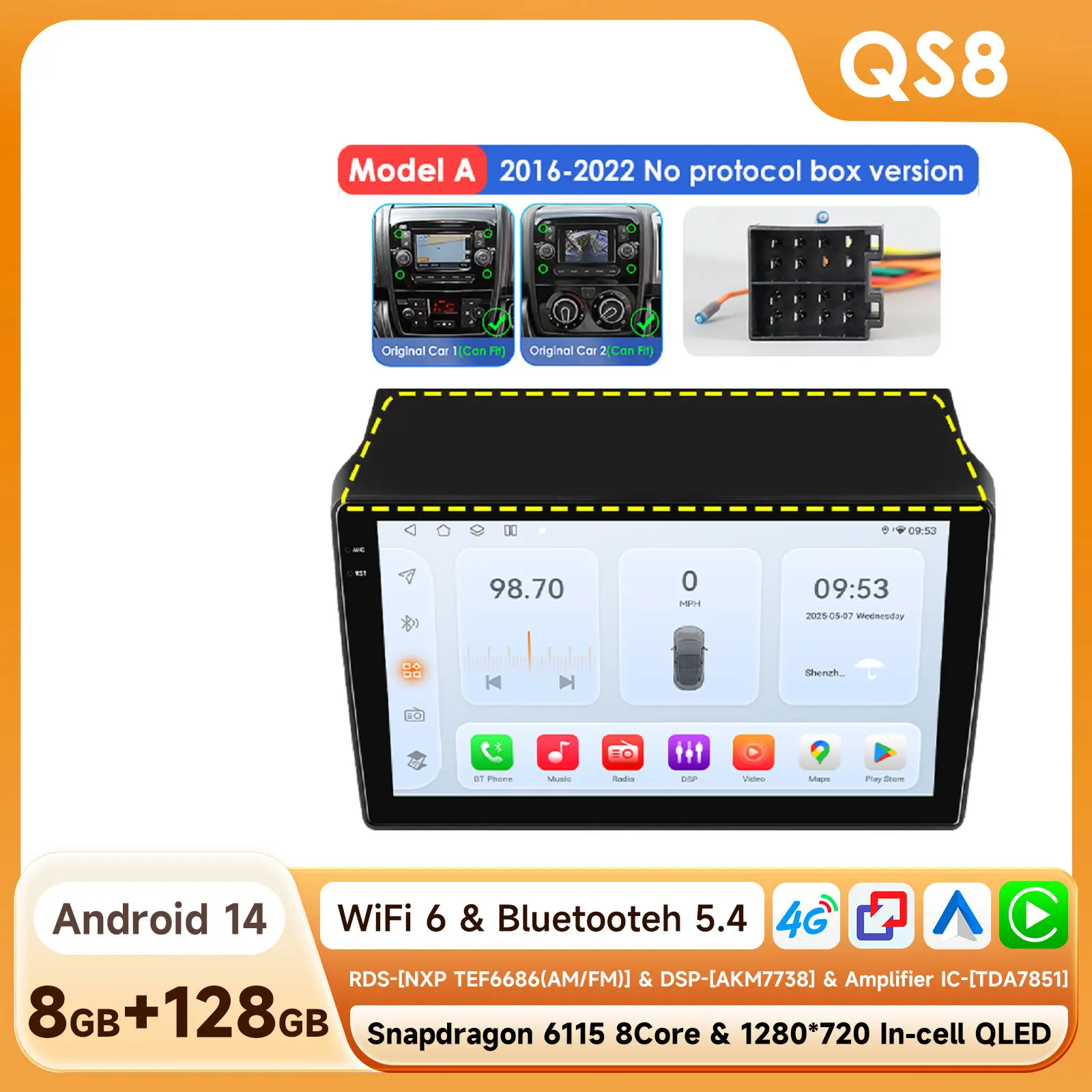 OSSURET Android Autoradio voor Fiat Ducato 3 Citroen Jumper 2 Peugeot Boxer 2 2016-2022 Auto multimedia Speler 6115 8 Core GPS