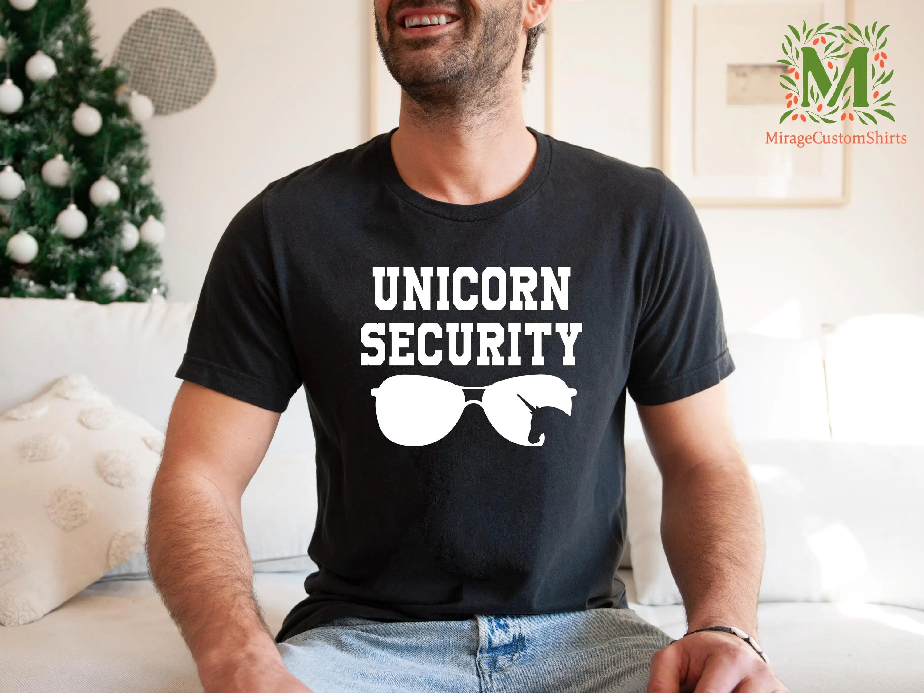 Unicorn Security T Shirt Cool Dad Funny Fathers Day Birthday Party Outfit for