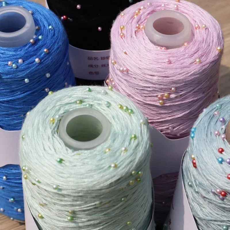 350g/pc Pearl Silk Cotton Yarn, Colored Pearl Knitting Wool Lace Thread, DIY Woven Jacket Sweater Crochet Thread Material Thread