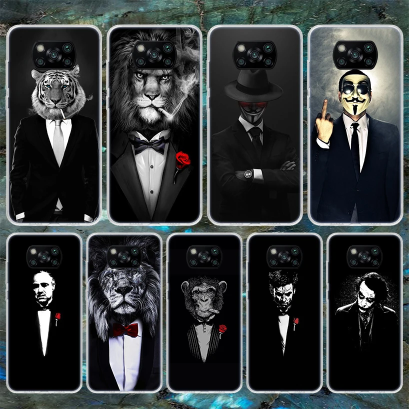 Man Suit Shirt Tie Soft Phone Case For Xiaomi Poco X3 Pro X6 X5 X4 NFC F6 F5 M5S M4 M3 F4 Gt F3 F2 F1 M2 Fundas Cover Poco X3 Pr