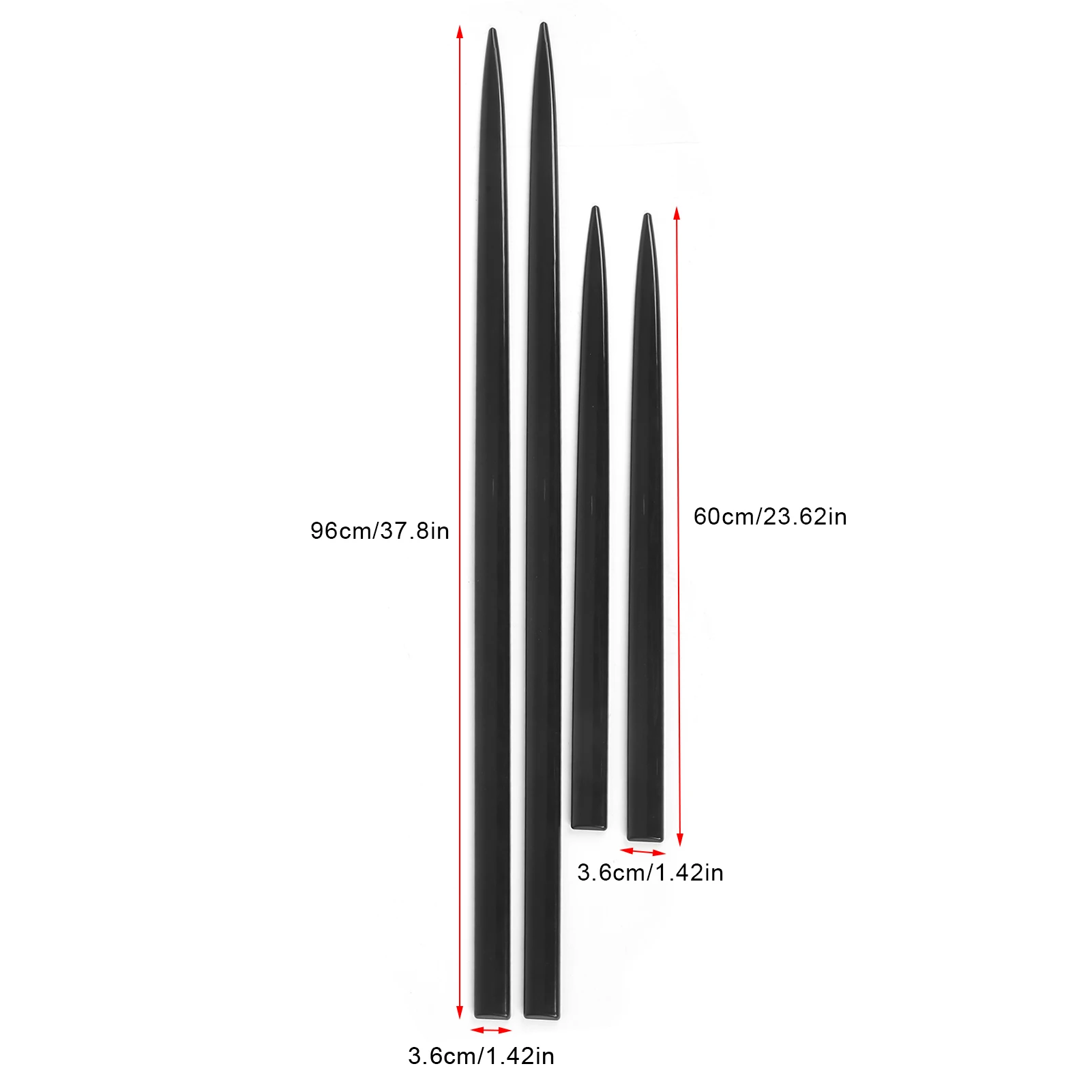 4PCS Body Side Trim Waterproof Bright Black Universal Door Protector Auto Modification Car Side Door Edge Guard Strip