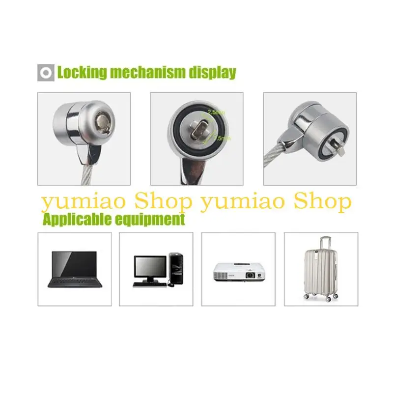 587B Notebook Security Cable Lock with Reinforced Steel Wire for Desktop Monitor Tablets Easy Installation