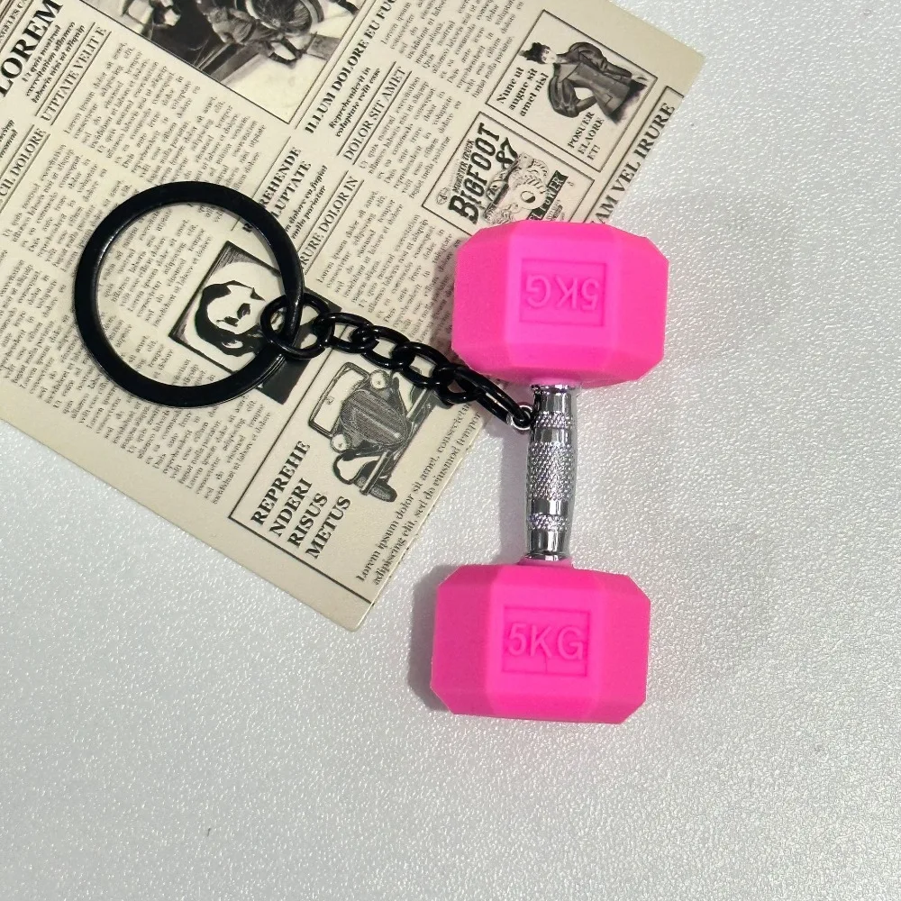 Mini Barbell Plates Key Chain Water Cups Creative Simulation Dumbbells Keyring Kettlebells Bag Charm Fitness Series Pendant