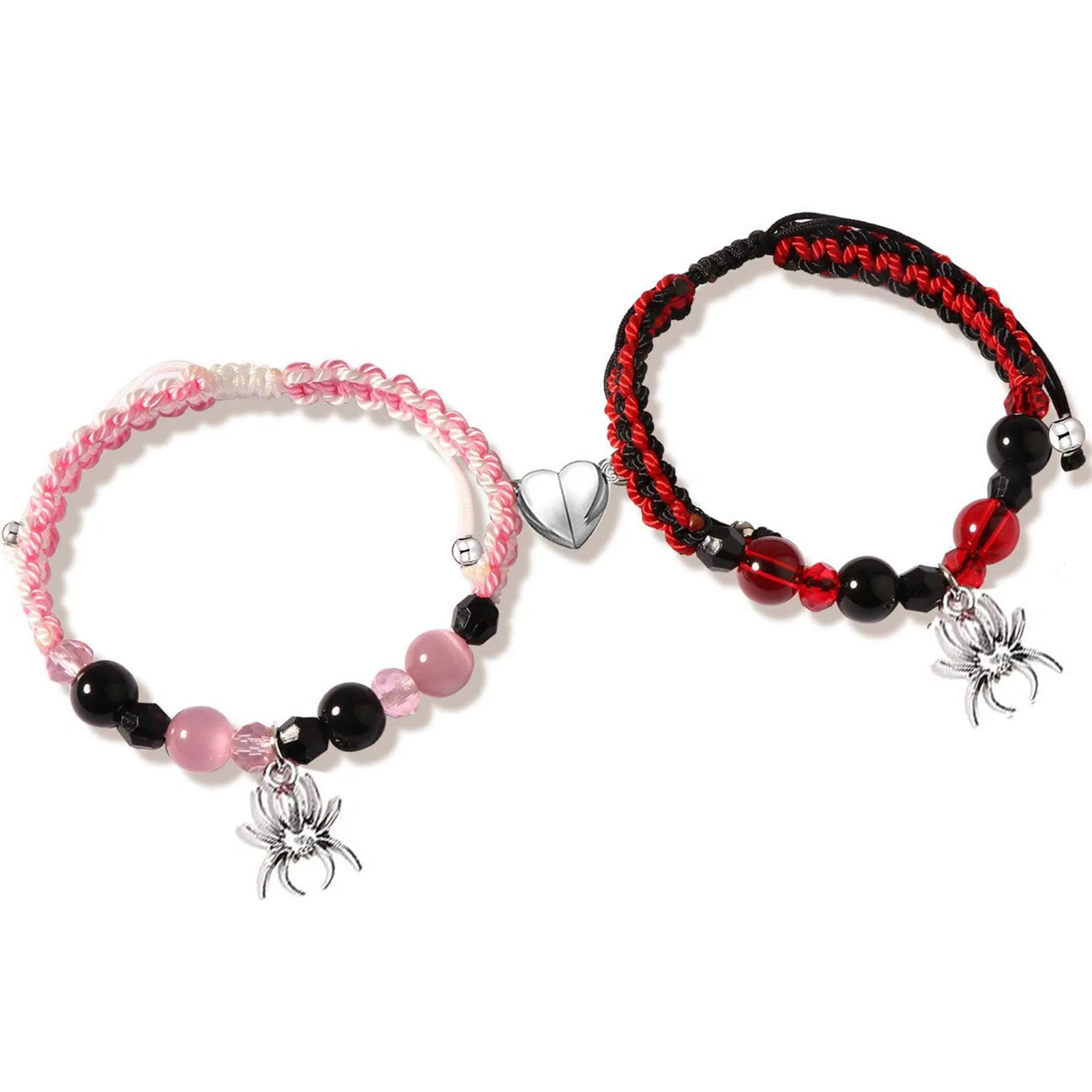 2024 New Bat Spider Friendship Bracelets Best Friend Bff Halloween Christmas Matching Rope Chain Bracelets Couples Family Sister