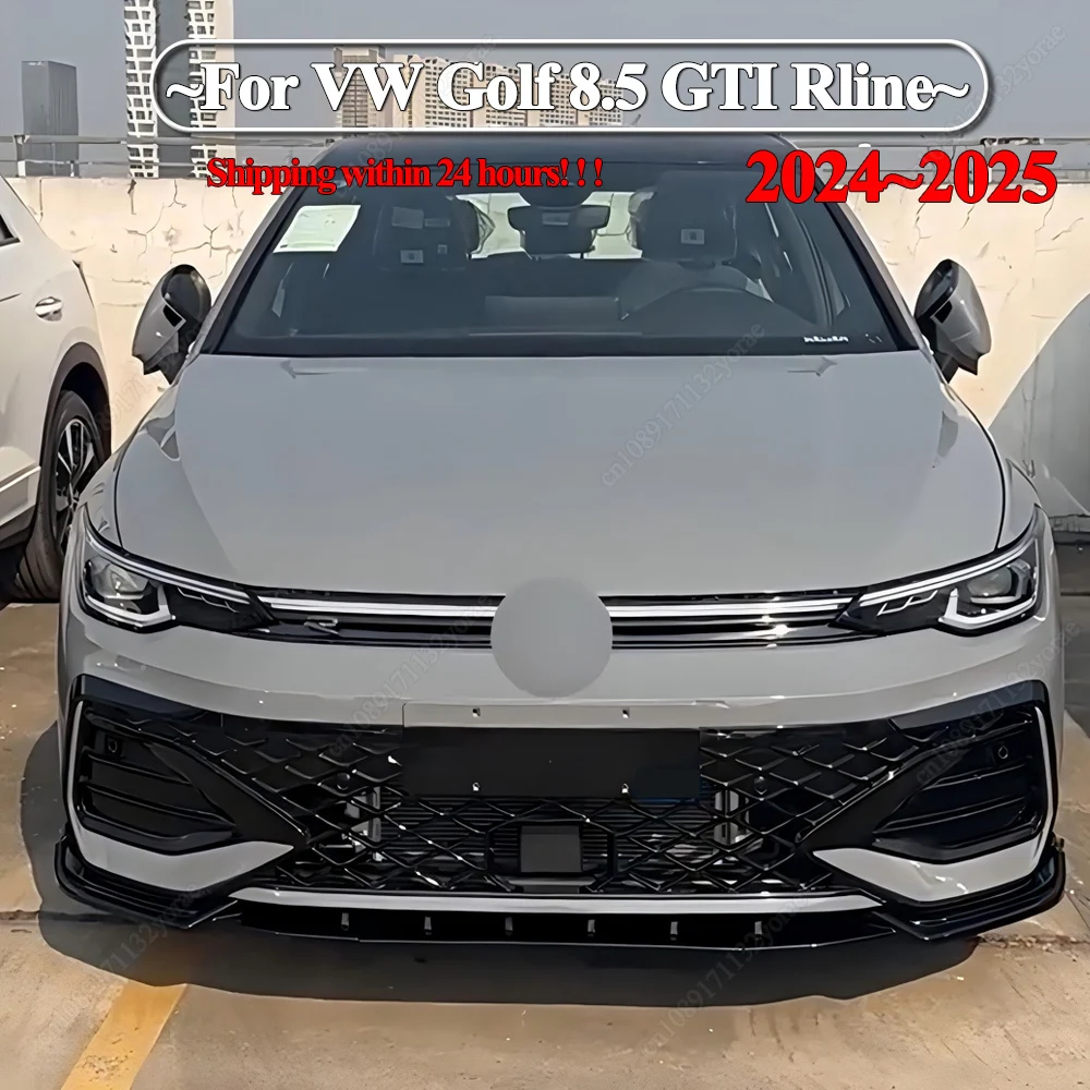 

Для VW Golf 8.5 MK8.5 GTI Rline 2024-2025+ 3 шт. автомобильный передний бампер, спойлер, сплиттер, диффузор, ABS, глянцевый черный Bodykits, тюнинг