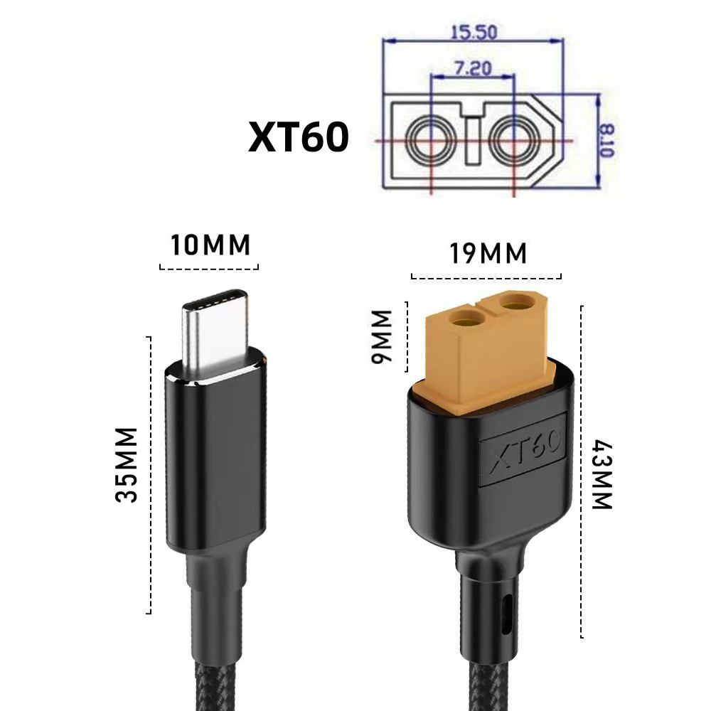 USB-C przewód ładowarki protokół SC100 XT60 do kabel szybkiego ładowania typu C dla akumulator do RC Lipo quadcoptera multicoptera