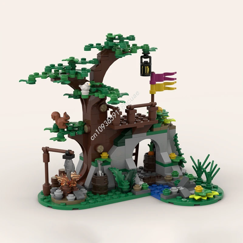 290개 MOC 수호자 숲 성 모델 블록 DIY 어린이 공예 장난감 건축 모듈 창의적인 크리스마스 선물