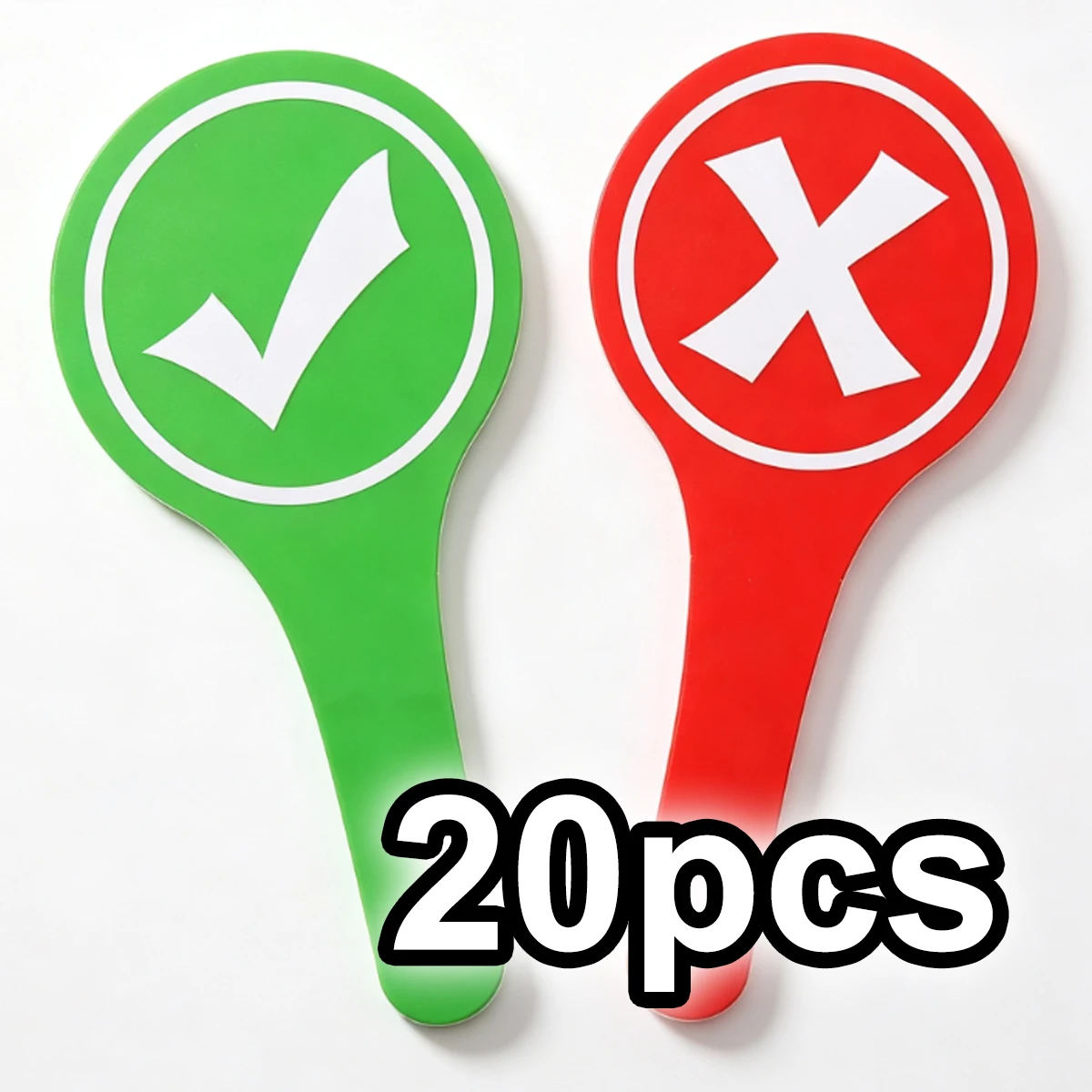 20Pcs Double Sided Correct Incorrect Handheld Paddles, Cardboard Yes No Answer Signs For Quick Interactive Feedback ZSY