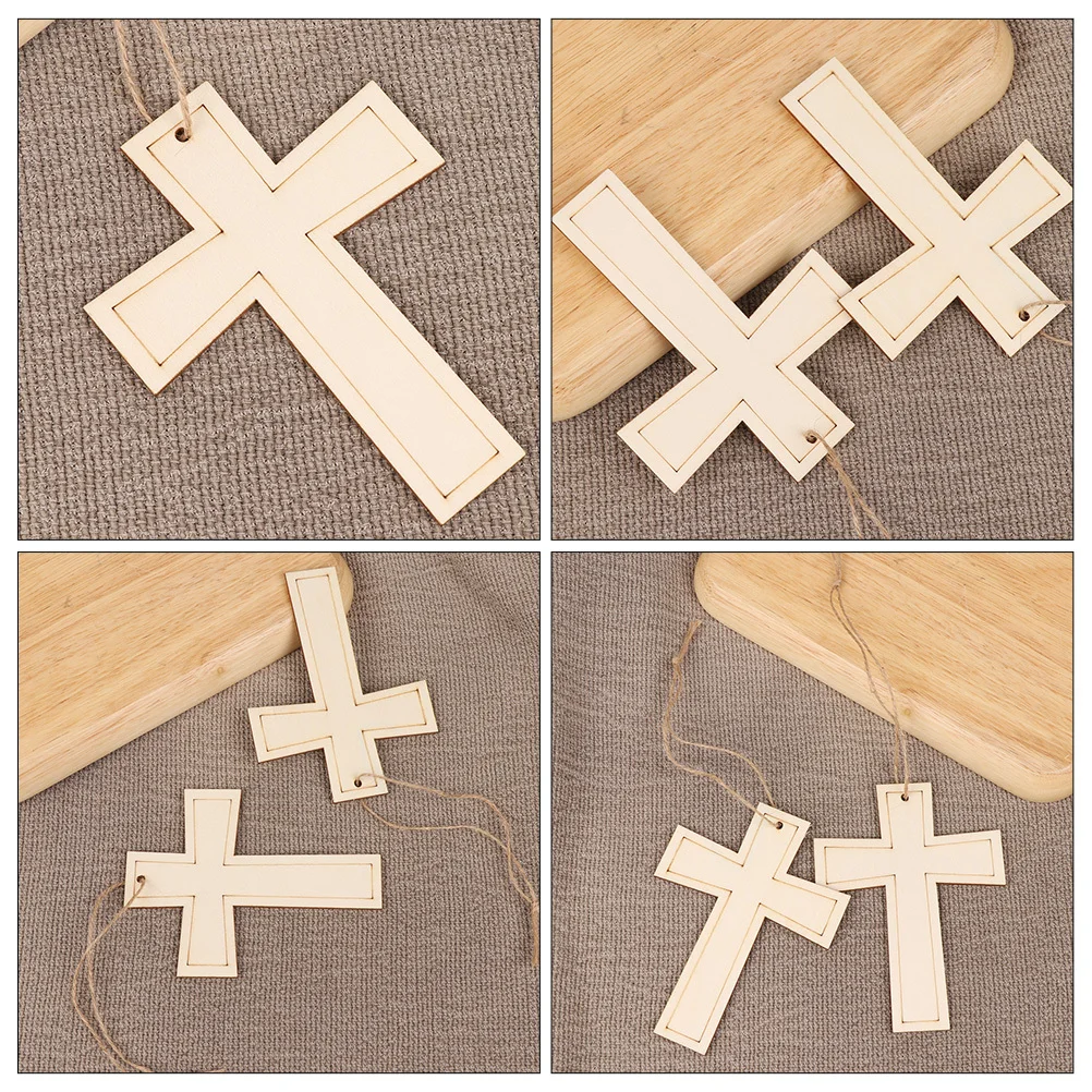 24 stücke Holz Kreuz Scheiben Diy Graffiti Hängen Anhänger Natürliche Holz Stücke Für Kinder Malerei Wand Dekor Handwerk