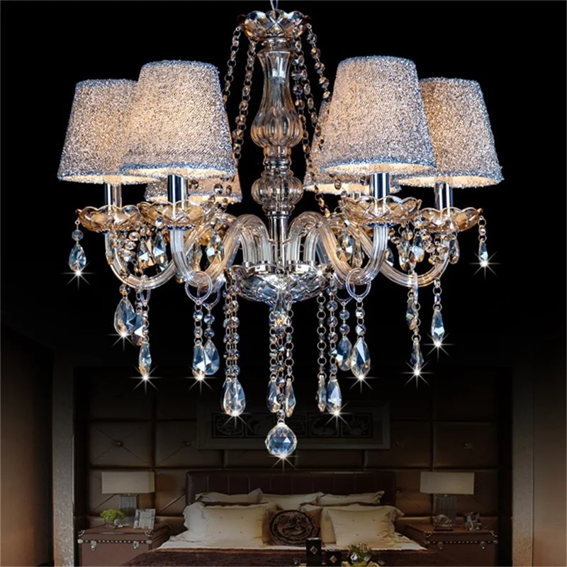 Imagem -04 - Temar Estilo Europeu Lustre Cognac Pingente de Cristal Vela de Luxo Luzes Led para Home Hotel Hall