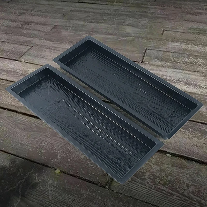 Concrete Molds, Wooden Boards Shape Concrete Mould, DIY Plastic Molded Paving Mold, Garden Stepping Stone Mold , 2 Pack