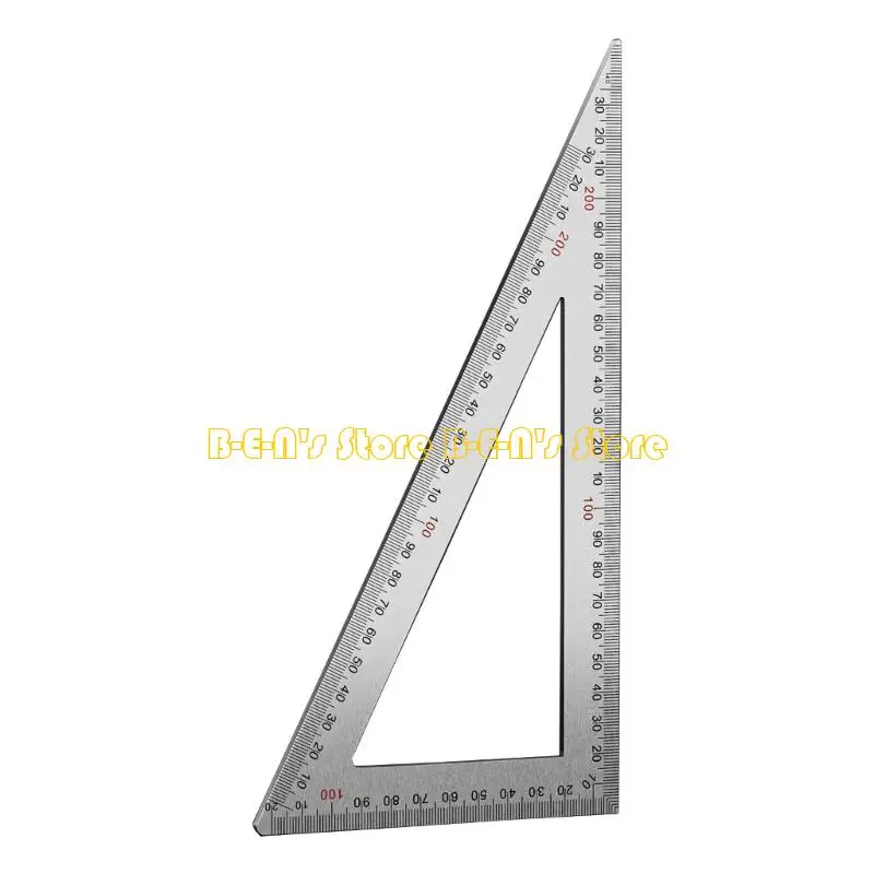 Y1AD Stainless Steel Carpenter Square Double Side Scale Triangular Ruler for Precise Layouts in Woodworking