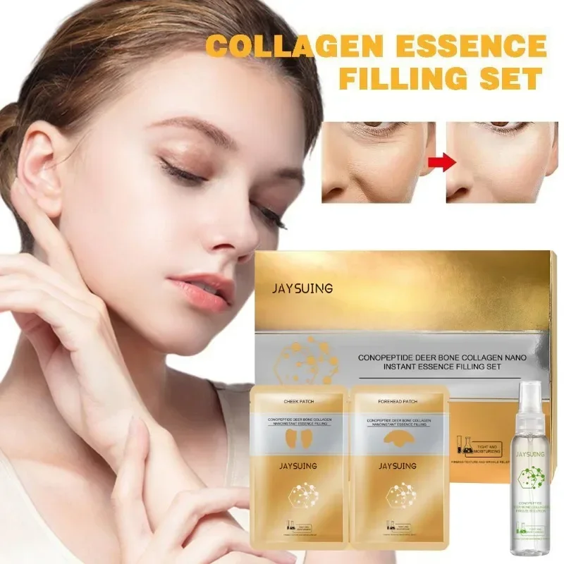 5 Stuks Instant Rimpel Verwijderaar Gezicht Serum Anti-Rimpel Crème Collageen Boost Essence Kit Hydraterende Anti-Aging Serum Patches Set