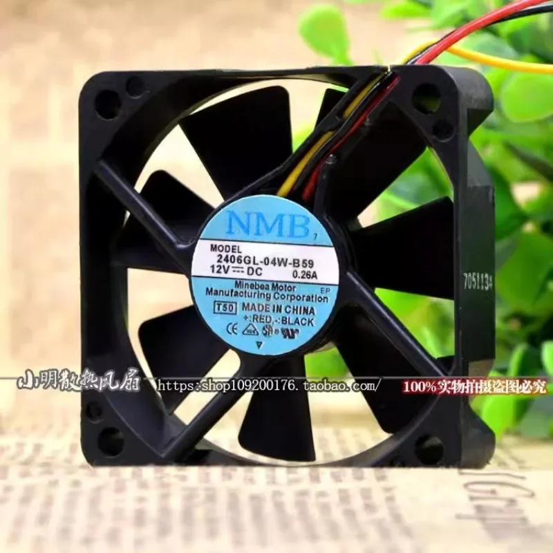 New Cooling Fan For NMB 2406GL-04W-B59 12V 0.26A 6CM 6015 Variable Frequency Heat Dissipation Equipment Fan 60X60X15mm