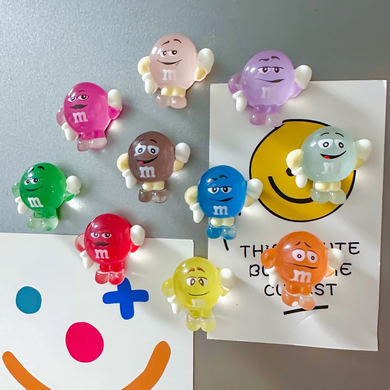 Kawaii Cartoon M Bean Food Fridge Magnets,Cute Decorative Magnets Set,Personalized Refrigerator Whiteboard Magnet Locker Cabinet view 2