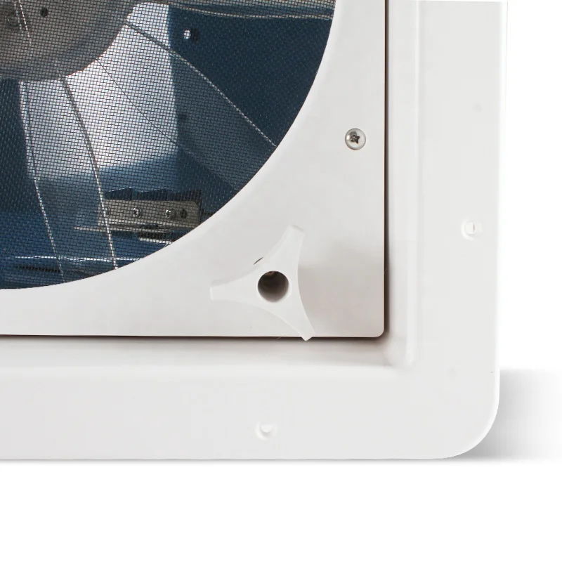 OEM 14 بوصة 340 مم 12 فولت تحكم يدوي، 6 سرعات قابلة للتعديل للتبريد المنزلي RV سقف مروحة فتحة سقف