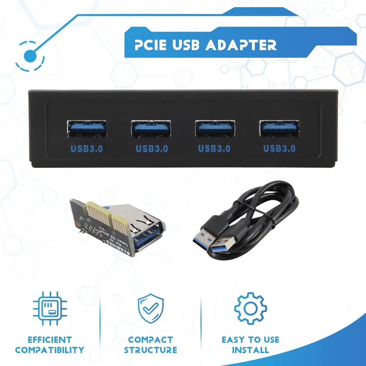High-quality PC accessories in Stock PCI-E to USB 3.0 PC Front Panel USB Expansion Card PCIE USB Adapter
