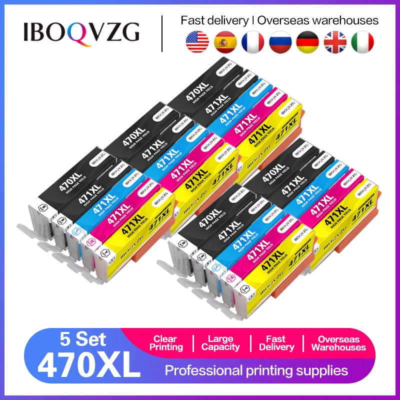 IBOQVZG For Canon 470 471 PGI-470 CLI-471 Compatible Ink Cartridge For Canon PIXMA MG6840 MG5740 MG 6840 MG 5740 TS5040 TS6040