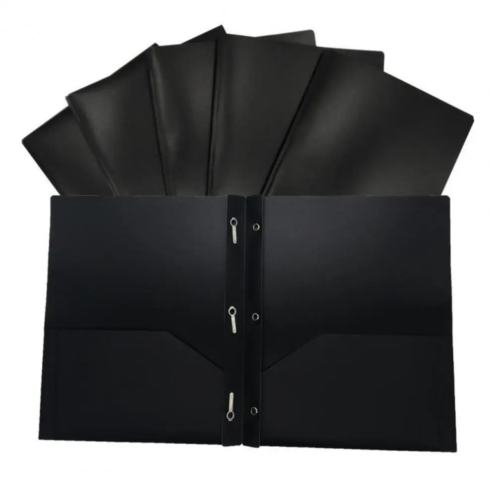 Flexible File Organizer Waterproof Tear-resistant A4 Size File Folder with Pockets Prong Fasteners for Documents Organization