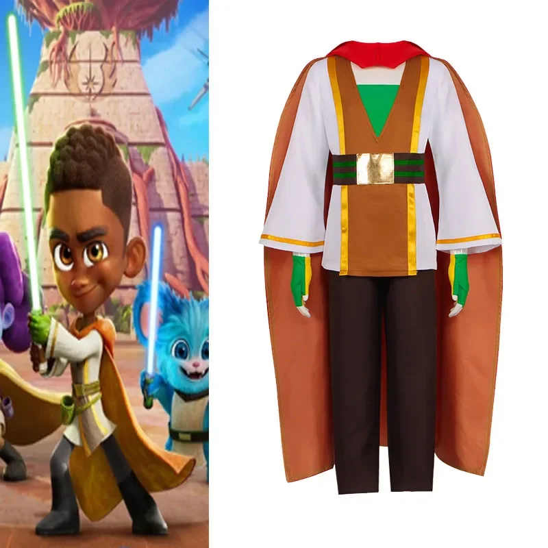 

Костюм для косплея «Молодые приключения джедаев», детский костюм Лиса Нуба, униформа воина, халат, 2 стиля, подарки для детей на Хэллоуин и Рождество