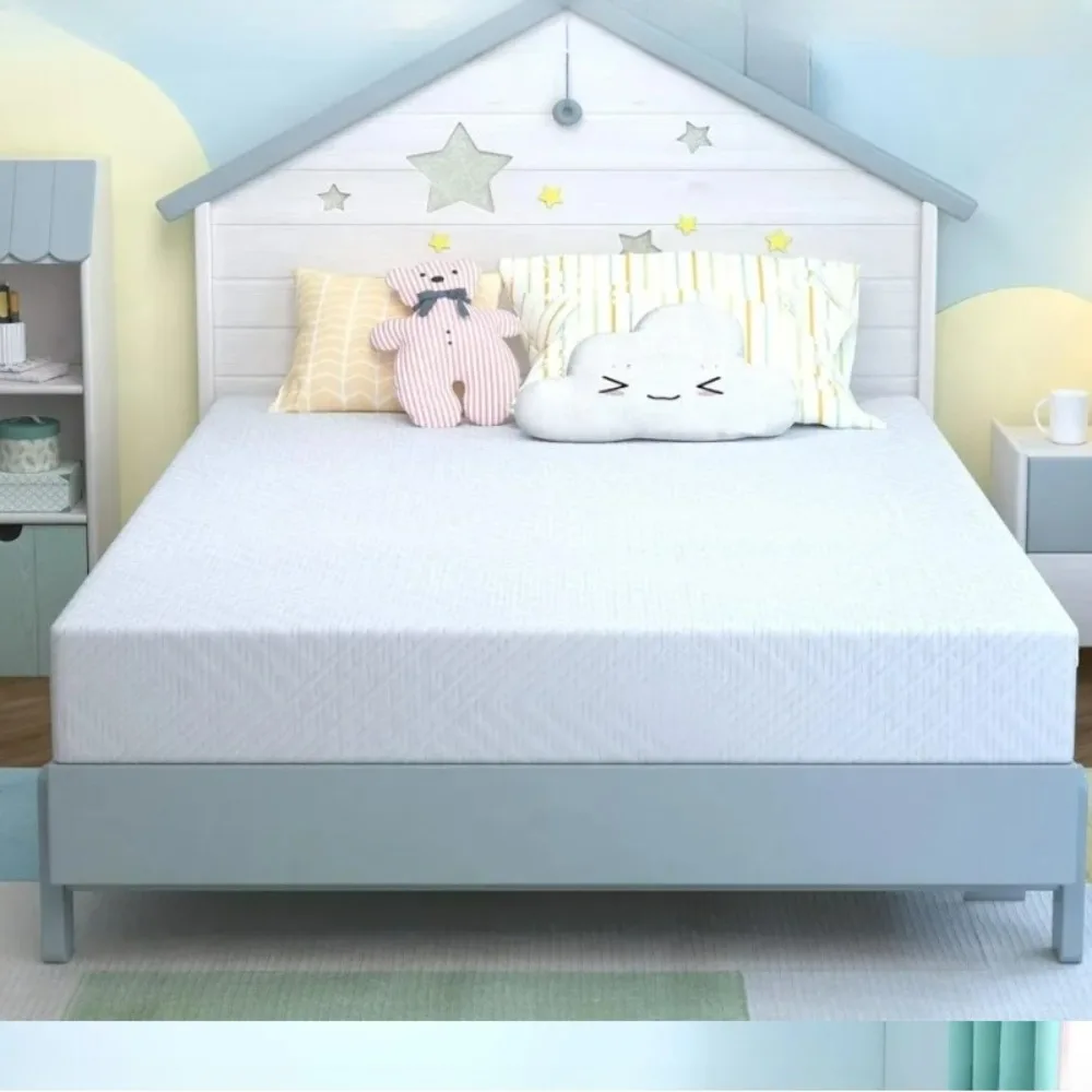 

Full Mattress for Kids, 6 Inch Green Tea Gel Cooling Memory Foam Bunk Bed Mattress in a Box, Made in USA CertiPUR-US Certified