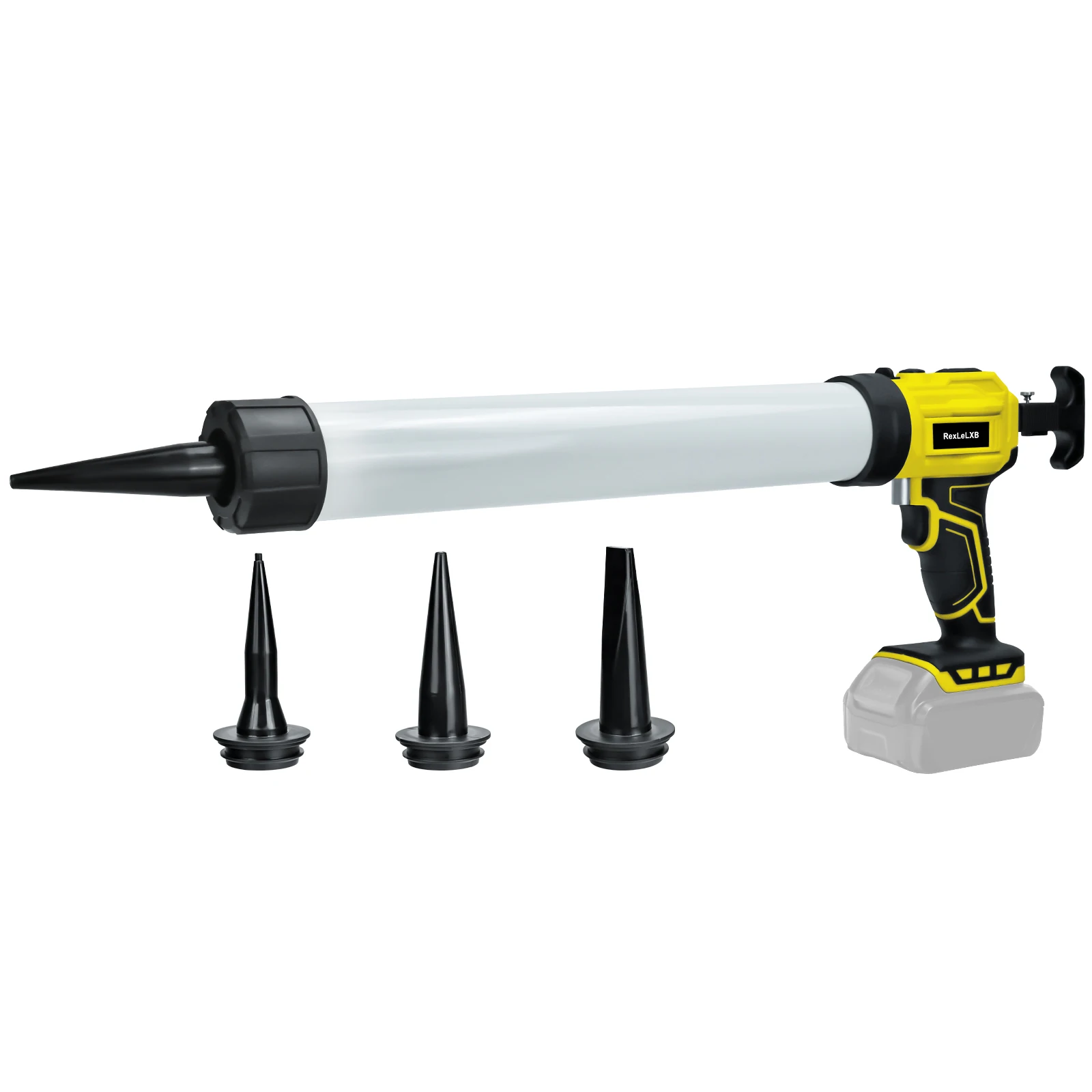 

Электрический пистолет для герметика, 20 унций/600 мл, аккумуляторный пистолет для герметика для колбас, 4 регулируемые скорости, без капель для батареи Dewalt 20 В (без батареи)